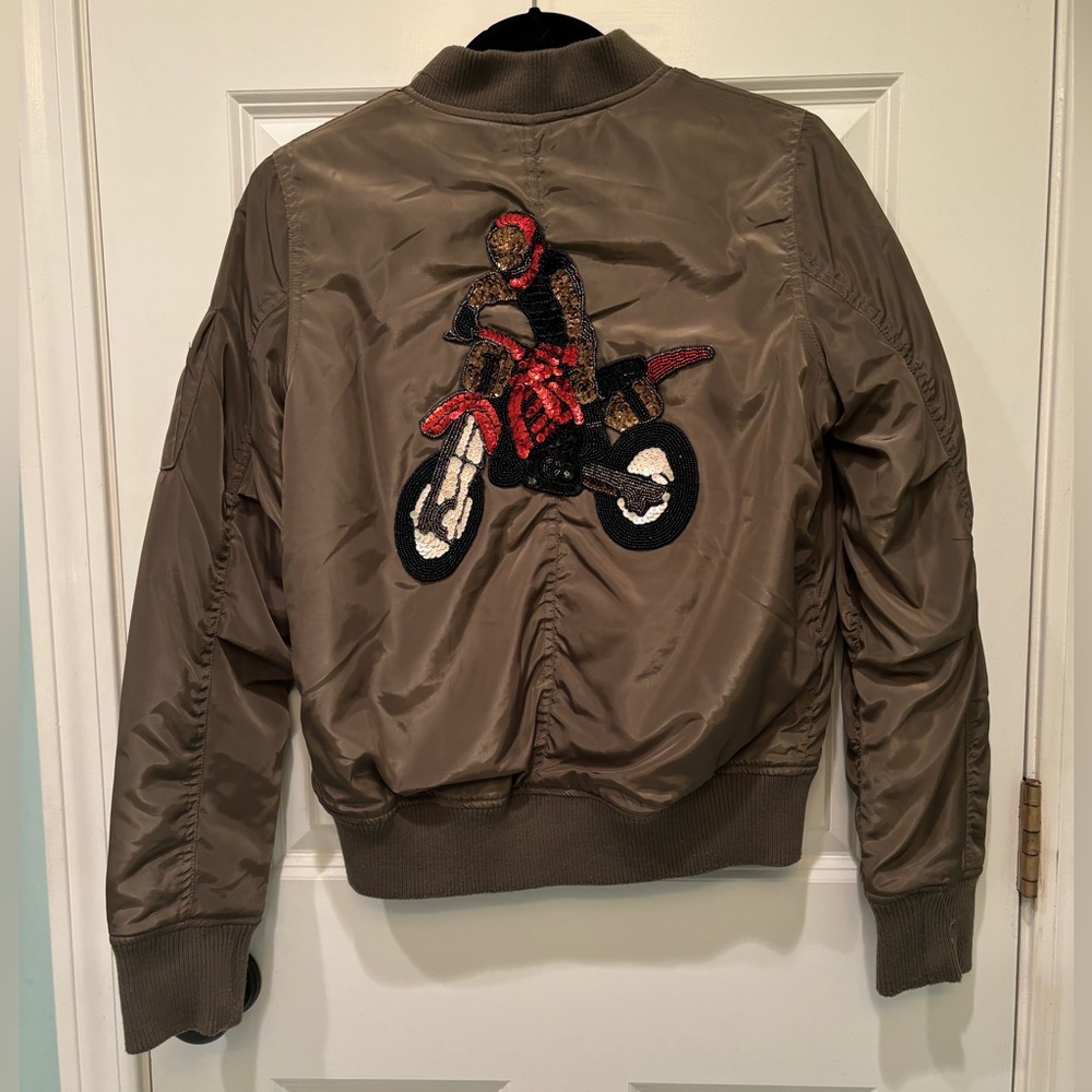 Beaded Motorcycle Bomber Jacket